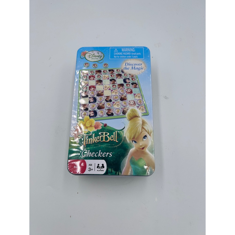 Disney Fairies Tinker Bell Checkers Game in Collector Tin Cardinal 17194